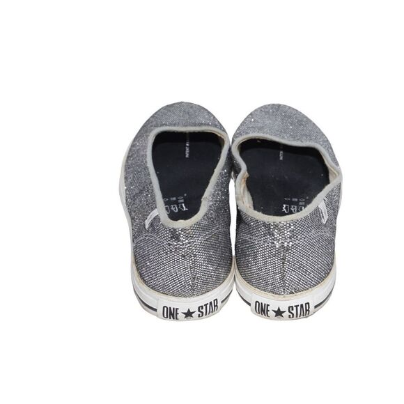 Converse All Star Silver Glittery Flats, Size 7 - Picture 10 of 10